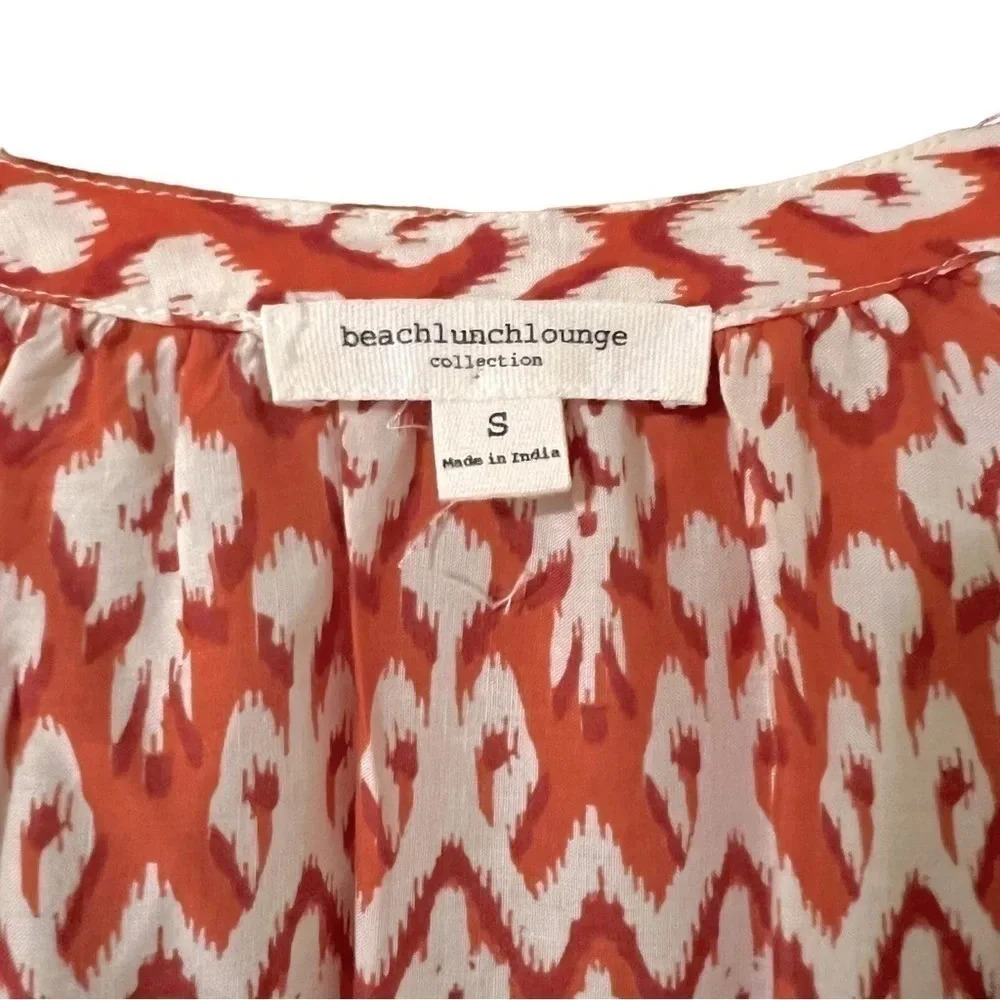 BEACHLUNCHLOUNGE “Sonya” Bohemian Ikat Print Top Blouse Size Small - Picture 5 of 6
